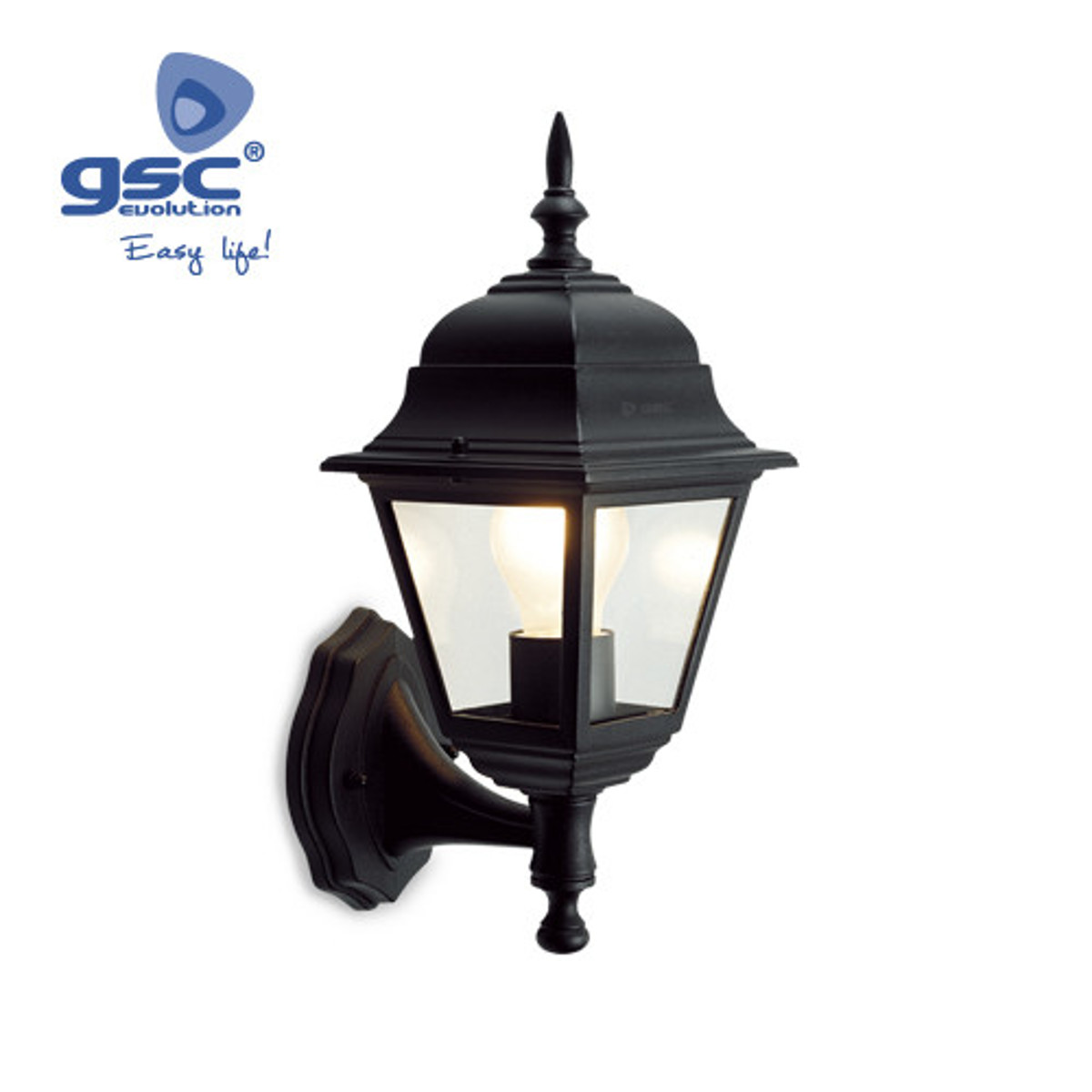 Imagen de Farol jardin aluminio brazo abajo E27 60W Negro