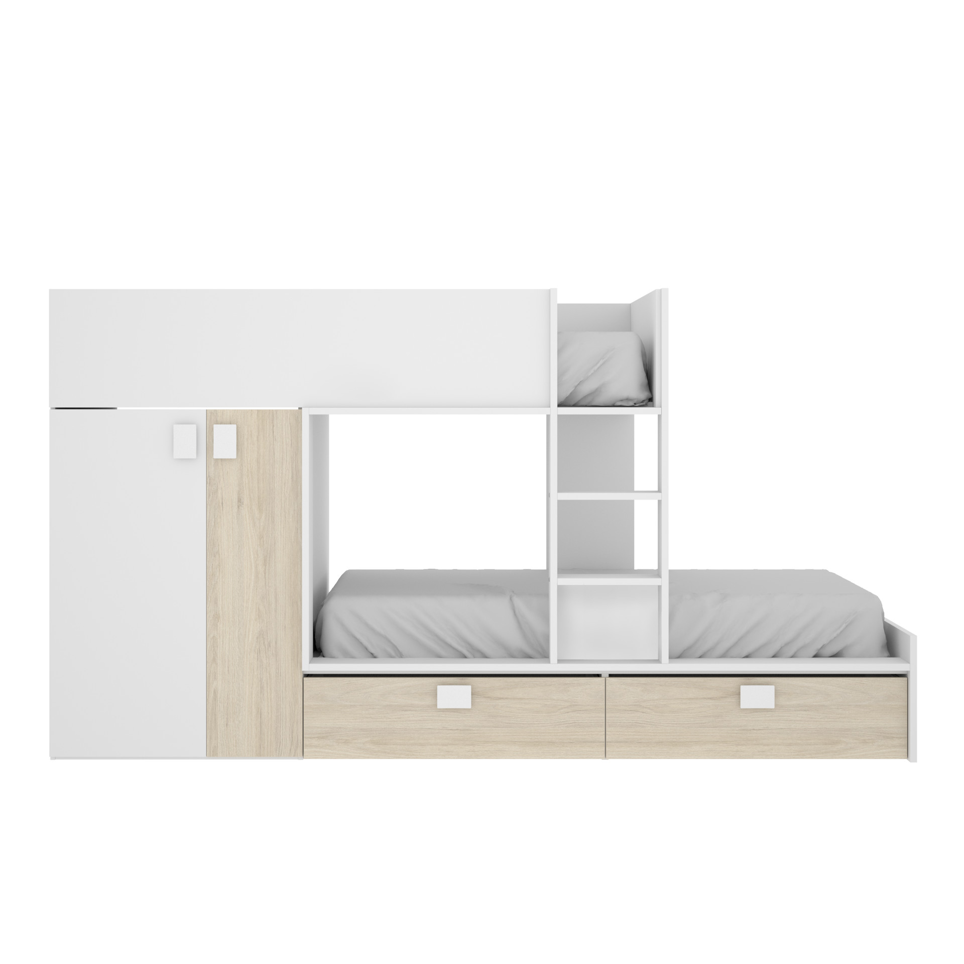 Cama tren 2 camas MATT gris/grafito — Bricowork