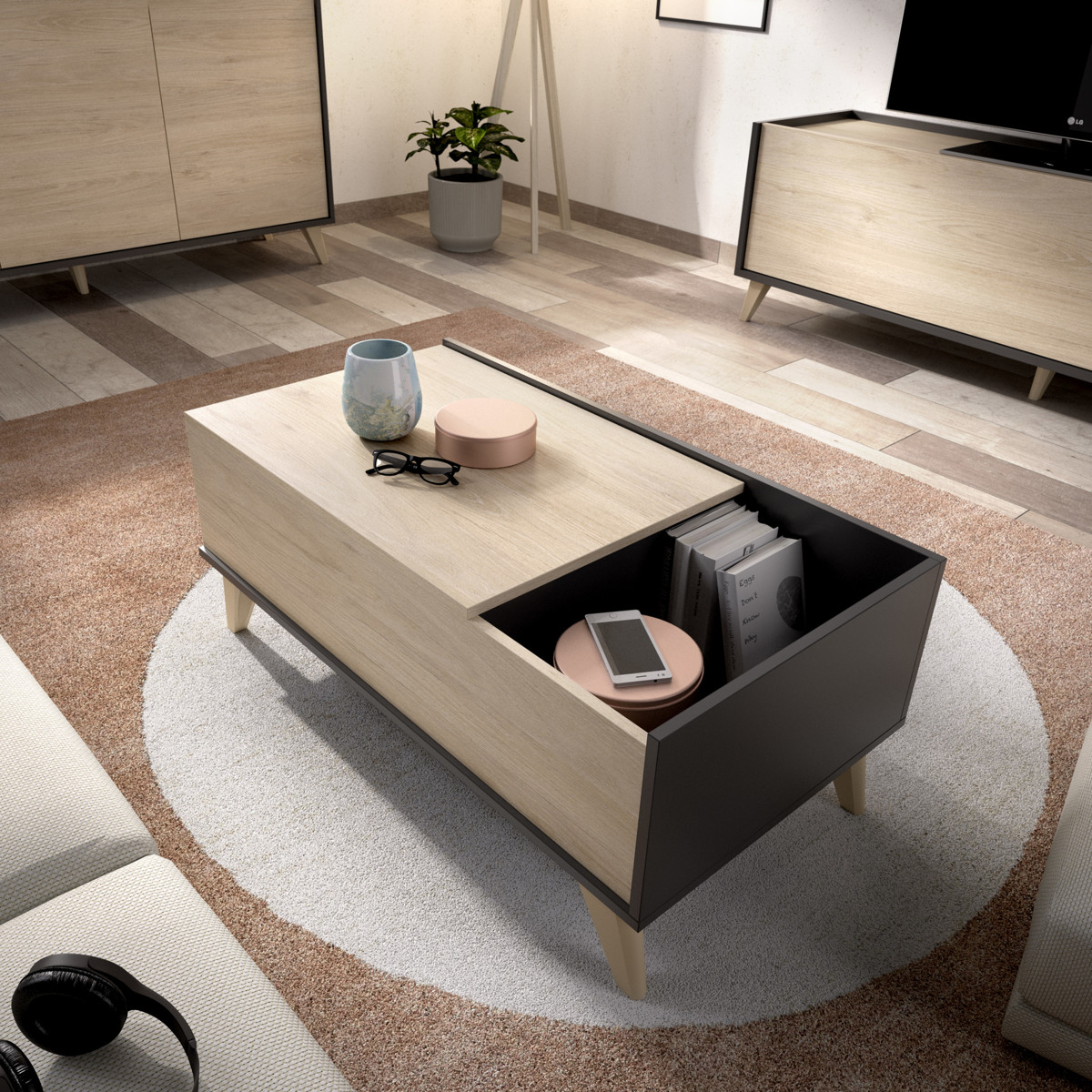 Imagen de Mesa Centro Elevable Ness