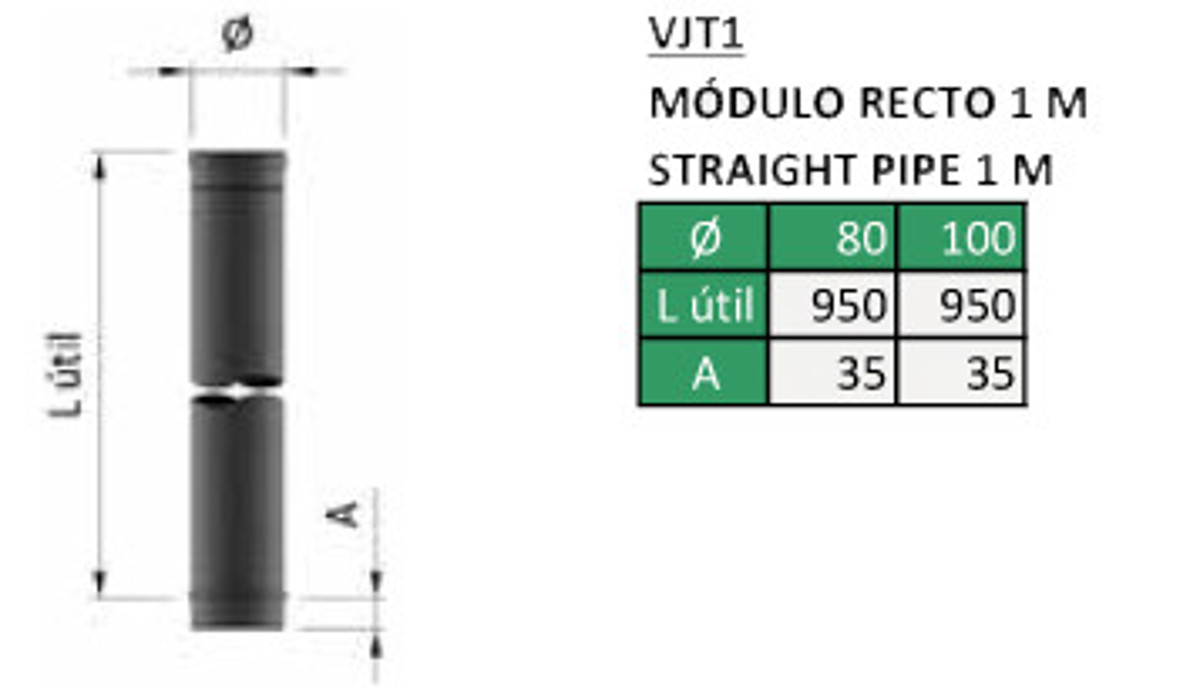 Imagen de Modulo 1 M tubo de 80 vitrificado