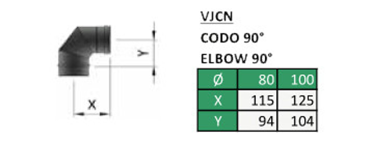 Imagen de Codo 90º Vitrificado tubo 80 mm