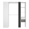 Imagen de Kit vestidor con columna cerrada con espejo y cortina
