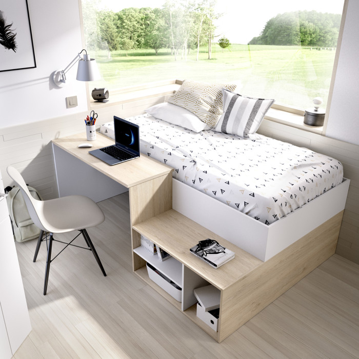 Imagen de Cama Compacta con escritorio