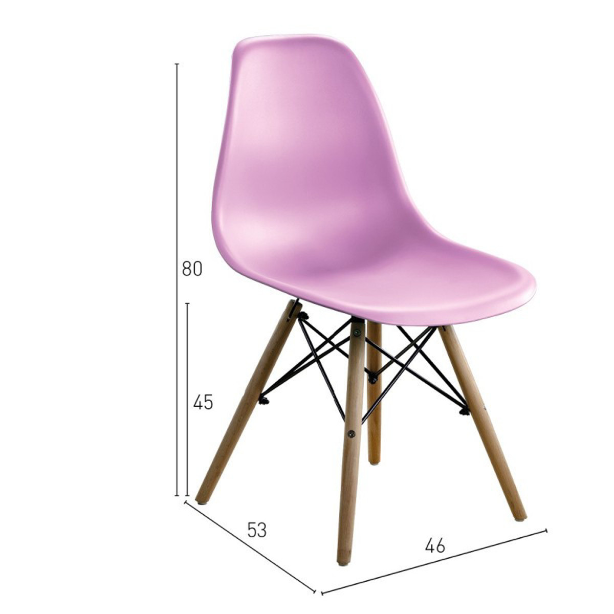 Imagen de SILLA EIFFEL PINK (53X46X80 - ASIENTO AL SUELO 45CM)