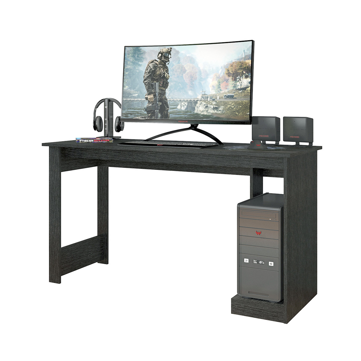 Imagen de MESA ORDENADOR GAMER MO-0310 (E3) 75X136X54 NEGRO