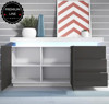 Imagen de Aparador modelo Onela color blanco y gris - Todo el mueble en alto brillo