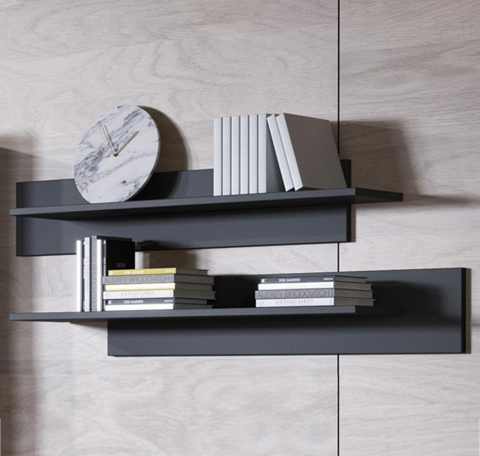 Imagen de Conjunto de dos estantes modelo Leiko en color negro