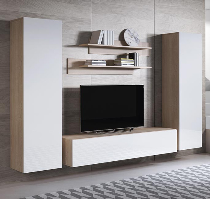Imagen de Conjunto de muebles Leiko 7E sonoma y blanco (2,6m)