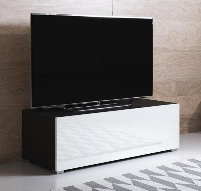 Imagen de Mueble TV modelo Leiko H1 (100x32cm) color negro y blanco con patas estándar