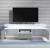 Imagen de Mueble TV modelo Piero (130cm) blanco y gris Todo el mueble PVC alto brillo