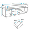 Imagen de Mueble TV modelo Piero (130cm) blanco Todo el mueble PVC alto brillo