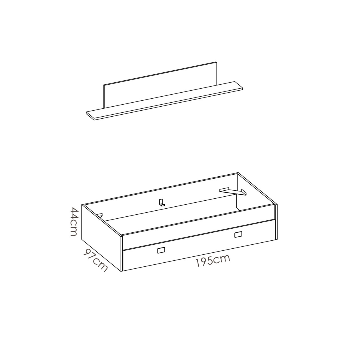 Imagen de Cama Nido 1 Cajon+Estanteria