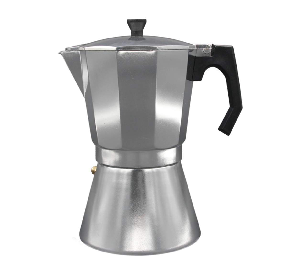 Imagen de Mokka induccion 6N, cafetera de aluminio/negro, 6 tazas, color aluminio, apta para induccion