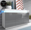 Imagen de Aparador modelo Onela color blanco y gris - Todo el mueble en alto brillo