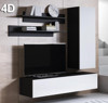 Imagen de Conjunto de muebles Leiko 4D negro y blanco (1,6m)