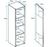 Imagen de Armario colgante modelo Leiko V6 (40x165cm) color negro y blanco