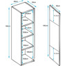 Imagen de Armario colgante modelo Leiko V6 (40x165cm) color negro y blanco
